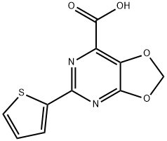 5-(thiophen-2-yl)-(1,3)dioxolo(4,5-d)pyriMidine-7-carboxylic acid Struktur