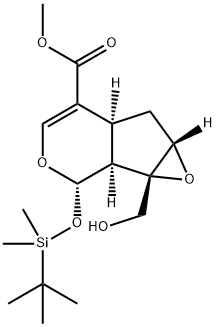 (1aS,1bS,2S,5aS,6aS)-Methyl 2-((tert-butyldiMethylsilyl)oxy)-1a-(hydroxyMethyl)-1a,1b,2,5a,6,6a-hexahydrooxireno[2',3':4,5]cyclopenta[1,2-c]pyran-5-carboxylate Struktur