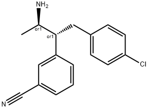 3-trans-3-amino-1-(4-chlorophenyl)butan-2-yl)benzonitrile Struktur