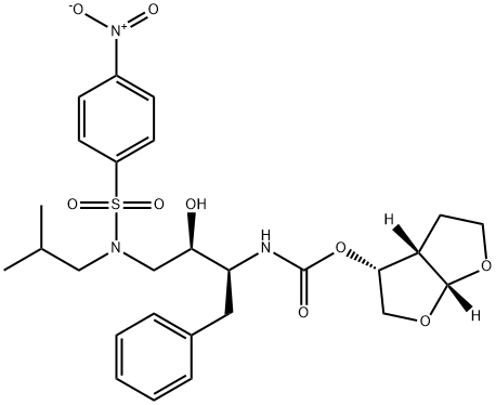 N-[(1S,2R)-2-Hydroxy-3-[(2-Methylpropyl)[(4-nitrophenyl)sulfonyl]aMino]-1-(phenylMethyl)propyl]carbaMic Acid (3R,3aS,6aR)-Hexahydrofuro[2,3-b]furan-3-yl Ester Struktur