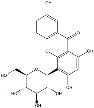 4-Β-D-葡萄糖基-1,3,7-三羥基呫噸酮 結(jié)構(gòu)式