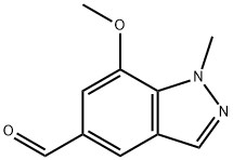 7-Methoxy-1-Methyl-1H-indazole-5-carbaldehyde Struktur