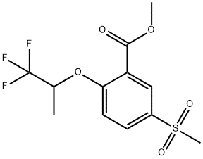 5-Methylsulfonyl-2-(2,2,2-trifluoro-1-Methylethoxy)benzoic acid Methyl ester Struktur