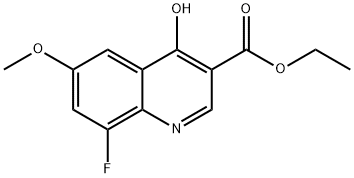 Ethyl 8-fluoro-4-hydroxy-6-Methoxyquinoline-3-carboxylate Struktur