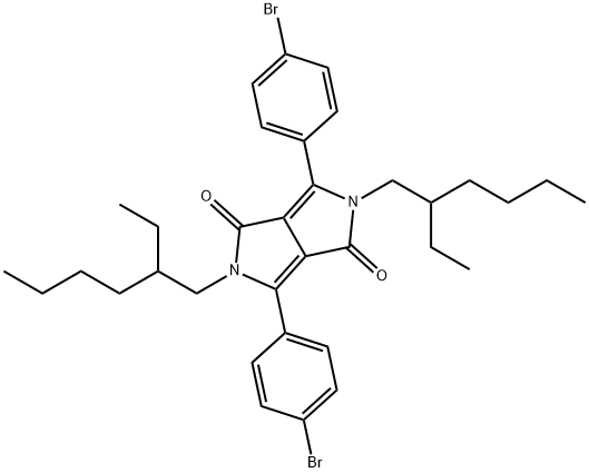 3,6-Bis(4-bromophenyl)-2,5-bis(2-ethylhexyl)pyrrolo[3,4-c]pyrrole-1,4(2H,5H)-dione Struktur