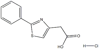 4-Thiazoleacetic acid, 2-phenyl-, hydrochloride (1:1) Struktur