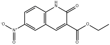 6-Nitro-2-oxo-1,2-dihydro-quinoline-3-carboxylic acid ethyl ester Struktur