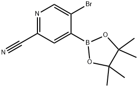 5-broMo-4-(4,4,5,5-tetraMethyl-1,3,2-dioxaborolan-2-yl)picolinonitrile Struktur