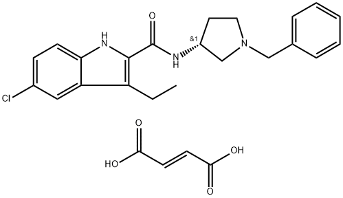 5-chloro-3-ethyl-1H-indole-2-carboxylic acid (1-benzyl-pyrrolidin-3-yl)-amide 2-enedioic acid salt Struktur