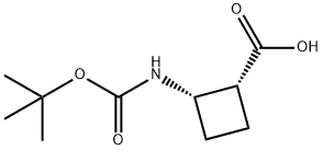 (1R,2S)-2-[[(1,1-Dimethylethoxy)carbonyl]amino]cyclobutanecarboxylic acid Struktur