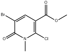 Methyl 5-broMo-2-chloro-1,6-dihydro-1-Methyl-6-oxopyridine-3-carboxylate Struktur