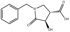 (3S,4R)-1-benzyl-4-hydroxy-5- oxopyrrolidine-3-carboxylic acid Struktur