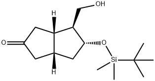 5-[[(1,1-DiMethylethyl)diMethylsilyl]oxy]hexahydro-4-(hydroxyMethyl)-(3aS,4S,5R,6aR)-2(1H)-pentalenone Struktur