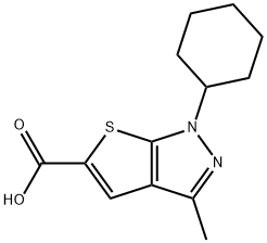 1-Cyclohexyl-3-Methyl-1H-thieno[2,3-c]pyrazole-5-carboxylic acid Struktur