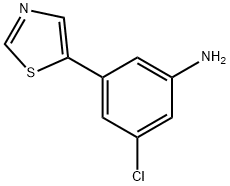 3-Chloro-5-(thiazol-5-yl)aniline Struktur