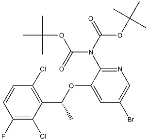 (R)-5-BroMo-N,N-bis-(tert-butoxycarbonyl)-3-(1-(2,6-dichloro-3-fluorophenyl)ethoxy)pyridin-2-aMine Struktur