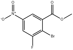 Benzoic acid, 2-broMo-3-fluoro-5-nitro-, Methyl ester Struktur