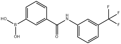 (3-((3-(trifluoroMethyl)phenyl)carbaMoyl)phenyl)boronic acid Struktur