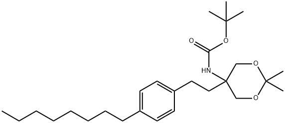 N-[2,2-DiMethyl-5-[2-(4-octylphenyl)ethyl]-1,3-dioxan-5-yl]carbaMic acid 1,1-diMethylethyl ester Struktur