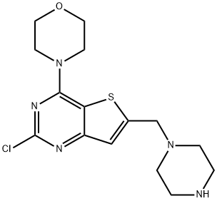 4-(2-chloro-6-(piperazin-1-ylMethyl)thieno[3,2-d]pyriMidin-4-yl)Morpholine Struktur