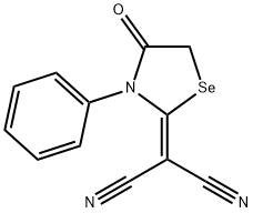 Propanedinitrile,2-(4-oxo-3-
phenyl-2-selenazolidinylidene)- Struktur