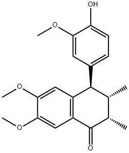 (2S,3S,4R)-3,4-Dihydro-4-(4-hydroxy-3-methoxyphenyl)-6,7-dimethoxy-2,3-dimethyl-1(2H)-naphthalenone Struktur