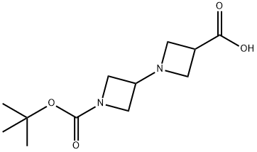 1'-(tert-Butoxycarbonyl)-[1,3'-biazetidine]-3-carboxylic acid Struktur