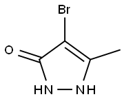 4-broMo-1,2-dihydro-5-Methyl-3H-Pyrazol-3-one Struktur