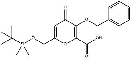 3-Benzyloxy-6-(tert-butyl-diMethylsilanyloxyMethyl)-4-oxo-4H-pyran-2-carboxylic acid Struktur