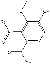 4-hydroxy-3-Methoxy-2-nitro-benzoic acid Struktur