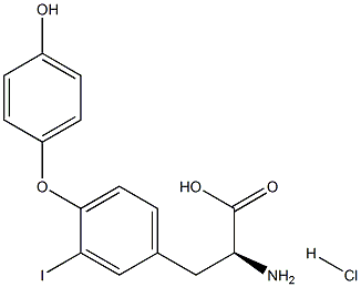 Alanine,3-[4-(p-hydroxyphenoxy)-3-iodophenyl]-,hydrochloride Struktur