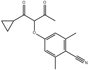 4-((1-Cyclopropyl-1,3-dioxobutan-2-yl)oxy)-2,6-dimethylbenzonitrile Struktur