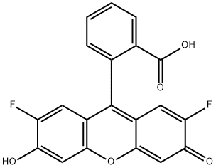 2-(2,7-Difluoro-6-hydroxy-3-oxo-3H-xanthen-9-yl)benzoic Acid Struktur