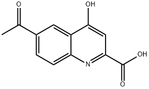 6-Acetyl-4-hydroxy-quinoline-2-carboxylic acid Struktur