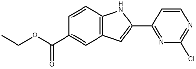 1H-Indole-5-carboxylic acid, 2-(2-chloro-4-pyriMidinyl)-, ethyl ester Struktur