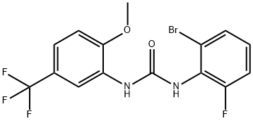 Urea, N-(2-broMo-6-fluorophenyl)-N'-[2-Methoxy-5-(trifluoroMethyl)phenyl]- Struktur