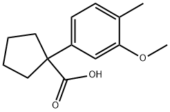 1-(3-methoxy-4-methylphenyl)cyclopentane-1-carboxylic acid Struktur