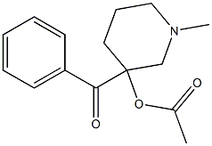 3-Benzoyl-1-Methylpiperidin-3-yl acetate Struktur