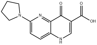 4-oxo-6-(pyrrolidin-1-yl)-1,4-dihydro-1,5-naphthyridine-3-carboxylic acid Struktur