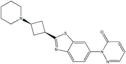 2-(2-(cis-3-(Piperidin-1-yl)cyclobutyl)benzothiazol-6-yl)pyridazin-3(2H)-one Struktur