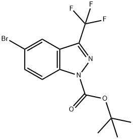 tert-Butyl 5-broMo-3-(trifluoroMethyl)-1H-indazole-1-carboxylate Struktur