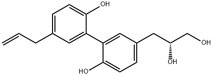 5-(2,3-Dihydroxypropyl)-5'-allylbiphenyl-2,2'-diol Struktur