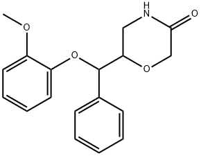 6-((2-Methoxyphenoxy)(phenyl)Methyl)Morpholin-3-one Struktur