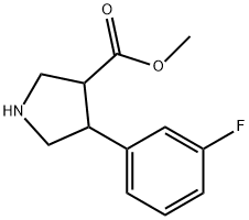 Trans-Methyl 4-(3-fluorophenyl)pyrrolidine-3-carboxylate Struktur