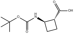 (1R,2R)-2-[[(1,1-Dimethylethoxy)carbonyl]amino]cyclobutanecarboxylic acid Struktur