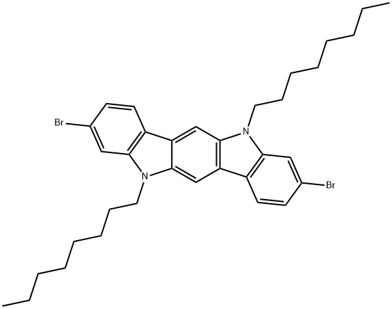 3,9-DibroMo-5,11-dioctyl-5,11-dihydroindolo[3,2-b]carbazole Struktur