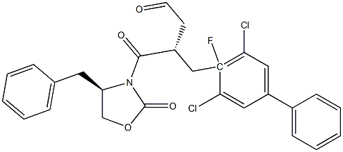 (R)-4-((R)-4-benzyl-2-oxooxazolidin-3-yl)-3-((3,5-dichloro-4-fluoro-[1,1-biphenyl]-4-yl)Methyl)-4-oxobutanal Struktur