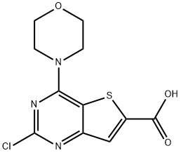 2-氯-4-嗎啉代噻吩并[3,2-D]嘧啶-6-羧酸, 956388-76-4, 結(jié)構(gòu)式