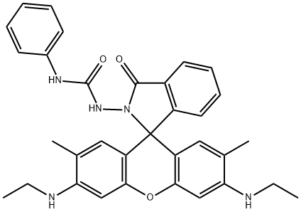 1-(3',6'-bis(ethylaMino)-2',7'-diMethyl-3- oxospiro[isoindoline-1,9'-xanthene]-2-yl)-3- phenylurea Struktur