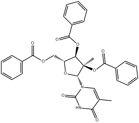 (2R,3R,4R,5R)-5-((benzoyloxy)Methyl)-3-Methyl-2-(5-Methyl-2,4-dioxo-3,4-dihydropyriMidin-1(2H)-yl)tetrahydrofuran-3,4-diyl dibenzoate